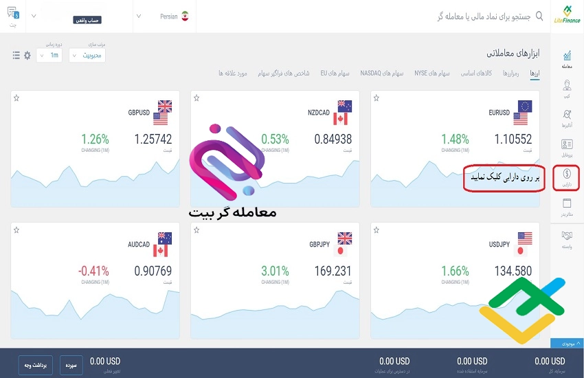 آموزش تصویری واریز تتر به لایت فارکس