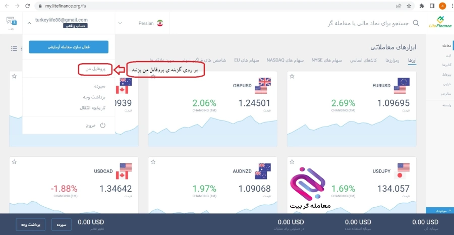 احراز هویت بروکر لایت فارکس